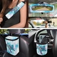 thumbnail image 4 of Yuyamidu Blue Sea Turtle Car Seat Cover Set of 15 Cute Steering Wheel Cover Seat Belt Strap Pads Cup Coasters Trash Bag Air Vent Storage Bag Rearview Mirror Cover Keychain Auto Interior Set, 4 of 7