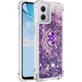 thumbnail image 3 of Glitter Clear Sparkly Bling Case for Motorola Moto G 5G (2023), Flowing Liquid Quicksand Cover with Diamond Ring Holder Case for Motorola Moto G 5G (2023)  Purple, 3 of 14