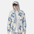 thumbnail image 3 of Pofeuu Daisies Flowers Print Sun Protection Outdoor Lightweight Full Zip UV Cooling Hoodie Long Sleeve Summer Clothing for Outdoor Hiking-XX-Large, 3 of 5