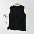 thumbnail image 2 of ABATAB Women Crewneck Tshirt Sleeveless Cozy Tank Shirts Plain Pleated Casual Soft Summer Tee, 2 of 6