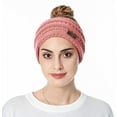 thumbnail image 5 of Muryobao Women Winter Ear Warmer Headband Cable Knit Fuzzy Fleece Lined Head Wrap Stretchy Thick Headband Black & Pink, 5 of 7