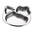 thumbnail image 2 of Stainless Steel Divided Plate, Sections Dinner Dish, Reusable Children Dinner Plate for Kids, Toddlers, Camping, Outdoor Cat, 2 of 8
