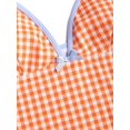 thumbnail image 3 of Set Tankini para mujer con encuadernación en contraste sin fisuras, color naranja vichy, 3 of 4