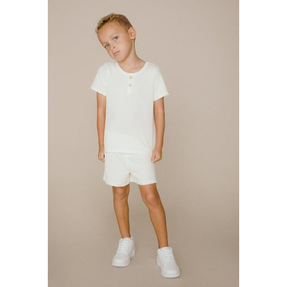 Ribbed Button tee & short set