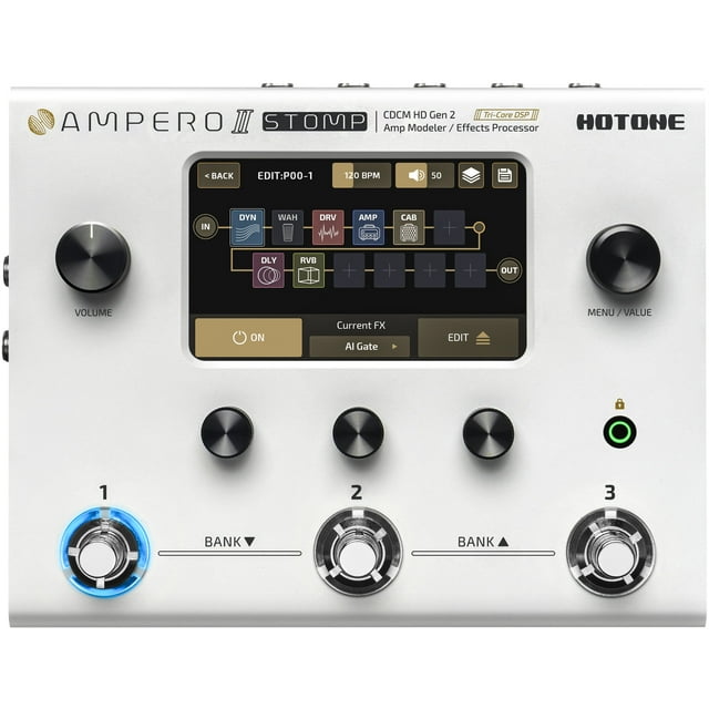 Hotone Ampero II Stomp CDCM HD Gen 2 Amp Modélisateur/processeur d'Effets