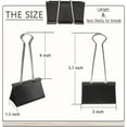 thumbnail image 2 of 3-Inch Extra-Large Binder Clips - Heavy-Duty Black Paper Clamps, 75mm Width, 8-Count Set for Office Organization, 2 of 5