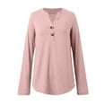 thumbnail image 3 of MHFRRA Camisa de Manga Larga, Informal, de Otoño, Cómoda, Suave y Básica, para Uso Diario. Rosa, 3 of 7