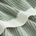 thumbnail image 3 of Chenille Waffle Knit Throw Blanket Reversible Bedding Blanket,50" X 60",Sage Green, 3 of 6
