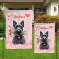 thumbnail image 4 of Happy Valentine's Day Scottish Terrier holding flowers Garden Flag 12x18in Double Sided Scottie Dog Lover Gifts Outdoor Decor - 3005, 4 of 5