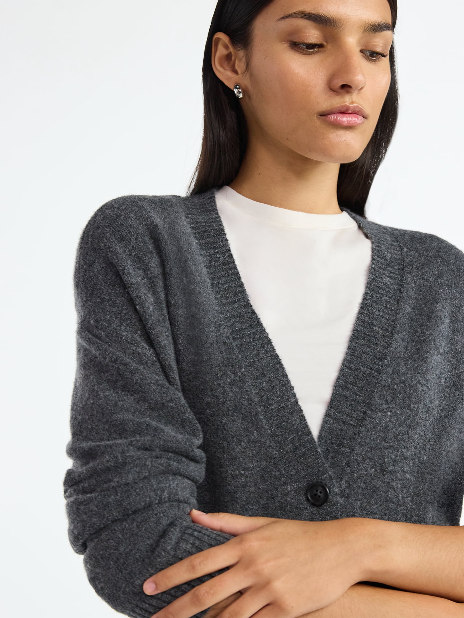 Scoop Women's and Women's Plus Button Front Maxi Cardigan Sweater, Midweight, Sizes, XS-4X