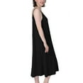 thumbnail image 3 of SWSMCLT Women's Cotton Nightgown Plus Size Soft Rayon Comfy Sleep Nightie Summer Sleeveless Pajama Dress Knee Length Black 3X-Large, 3 of 4