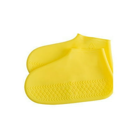 

Tmosphere 1 Pair Silicone Shoe Cover Men Women Nonslip Waterproof Folding Stylish Solid Color Reusable Elastic Overshoe Rain Boot Yellow L
