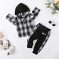 thumbnail image 5 of GYRATEDREAM Toddler Baby Boy Clothes Long Sleeve Tops Plaid Hoodie Sweatshirt + Sweatpants Little Boy Fall Winter Outfits Set 0-24 Months, 5 of 14