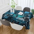 thumbnail image 5 of GZHJMY Blue Graffiti Rectangle Tablecloth, Waterproof Stain Wrinkle Resistant Washable Polyester Table Cover for Picnic Dinner Holiday Kitchen Party Decor, 54 x 72 in Home Decor, 5 of 7