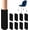16 Pcs Black Small, variant on 16 count Brown Furniture Socks - Small Knitted Chair Floor Protectors for Hardwood Floors - Fits Round and Square - High Elastic Bar Stool Chair Covers Furniture Caps Set for Shapes