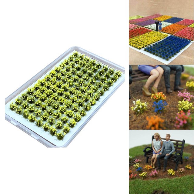 Langgg Artificial DIY Miniature Flower Cluster Model for Decoration Light Yellow