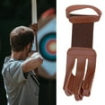 thumbnail image 3 of Trayknick Archery Finger Glove Adjustable 3 Finger Cowhide Brown Archery Finger Guard for Shooting, 3 of 13