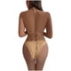 thumbnail image 5 of Traje de baño para mujer, bikini de color liso sin espalda con cordón y tirantes divididos, conjunto de tres piezas, trajes de baño para mujer, 5 of 5