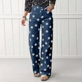 thumbnail image 6 of Bexdxz Women's Casual Wide Leg Jeans with Large Polka Dot Print Dark Blue L, 6 of 6