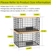2 Pack Stackable Wire Baskets with Bamboo Top for Pantry Organizers and Storage, XXL Kitchen Organization Counter Basket for Fruit, Vegetable, Produce, Bread, Potato and Onion Storage Bins