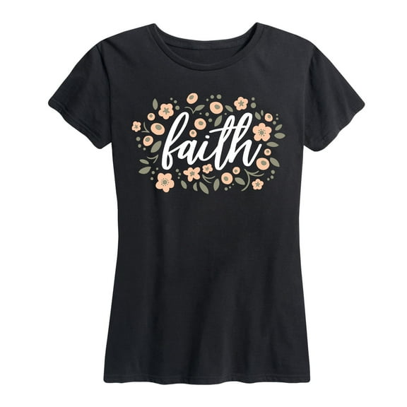 Solid Light - Faith Floral - Women's Short Sleeve Graphic T-Shirt