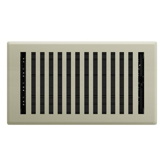 Imperial RG3431 Satin Nickel Montezuma Design Louvered Floor Register - 6inch x 10inch Duct Opening