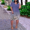 thumbnail image 4 of asddcavvf Robes pour Femmes Grande Taille Imprimé Floral Col en V Confortable Robe Ample Courte Sle, 4 of 6