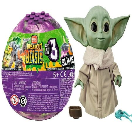 Mega Construx Breakout Beasts Goldengrowl+ The Child Talking Toy with Character Sounds and Accessories The Mandalorian, Pack of 2