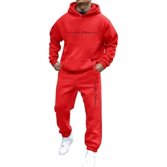 QHFBli Track Suits Mens Sweatsuit 2 Piece Set Hoodies and Sweatpants Sets Trendy Jogging Workout Sweat Suits Athletic Tracksuit