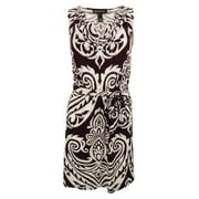 INC International Concepts Women's Belted Cowl Neck Dress (PL, Royal Scrolls)