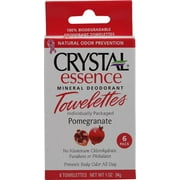 Crystal Essence Mineral Deodorant Towelettes, Pomegranate, 6 Ct