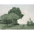 thumbnail image 2 of Stellar Design Studio 14x12 White Modern Wood Framed Museum Art Print Titled - Green Trees, 2 of 4