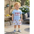 thumbnail image 5 of BemeyourBBs Toddler Baby Boys Summer Clothes Infant Baby Boy Crayfish Outfits Lobster Letter Embroidery Short Sleeve T-Shirts Elastic Waist Stripe Shorts Set Toddler Boys Summer Outfit, 5 of 9