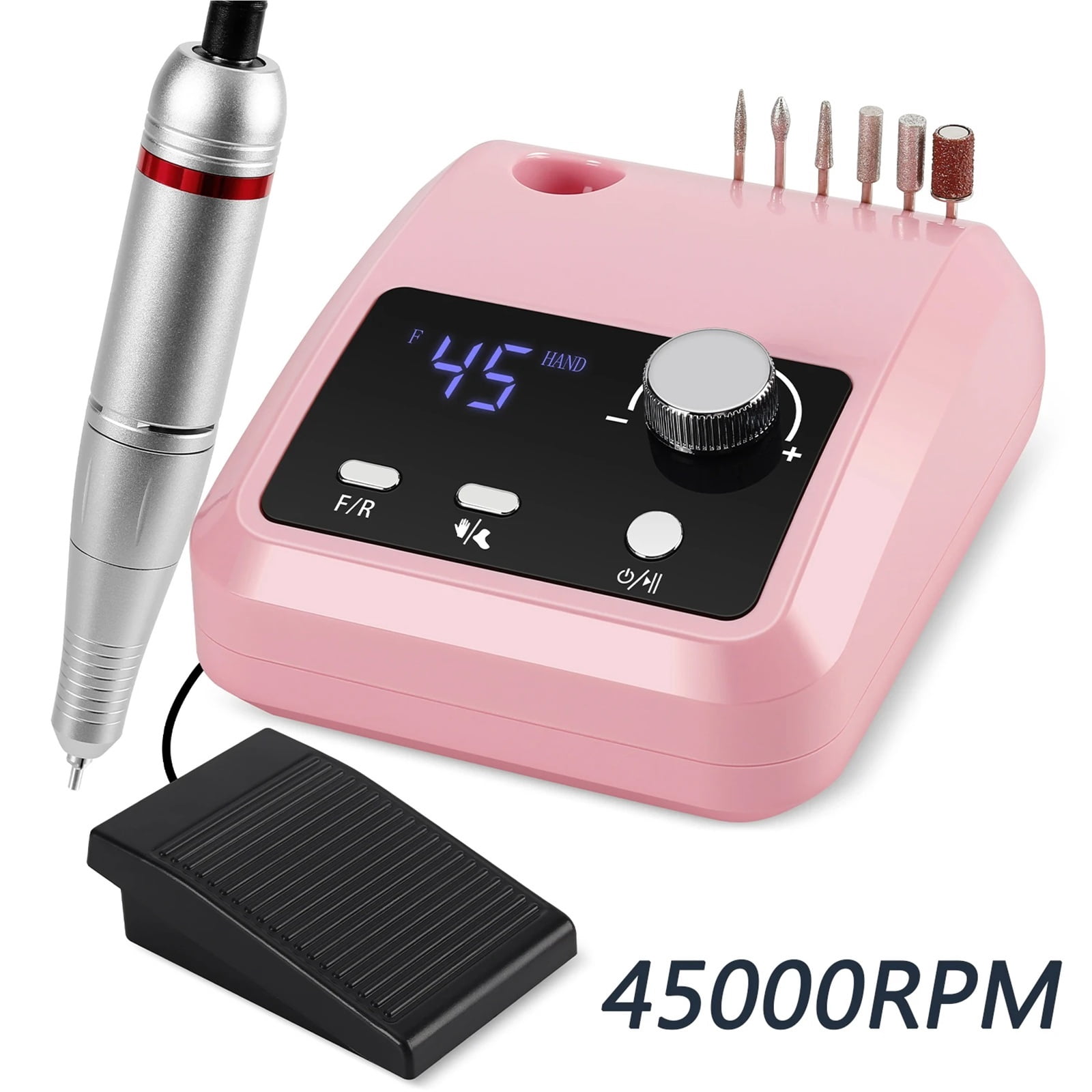 45000RPM Electric Nail Drill Kit For Acrylic, Gel, Dip Powder Nails, Professional Nail File Machine For Manicure & Pedicure