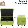 thumbnail image 2 of XiHuaZhaoChen 25 Inches Storage Ottoman, Upholstered Linen Foot Rest Stool for Couch with Hinged Lid, Ottoman with Storage for Living Room, Bedroom, Entryway, Load up to 600 lbs, Green, 2 of 10