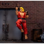 Jada Toys Street Fighter II Ken Action Figure Wave 2 - 6 Tall, Interchangeable Heads, Hands, Fireball Accessory