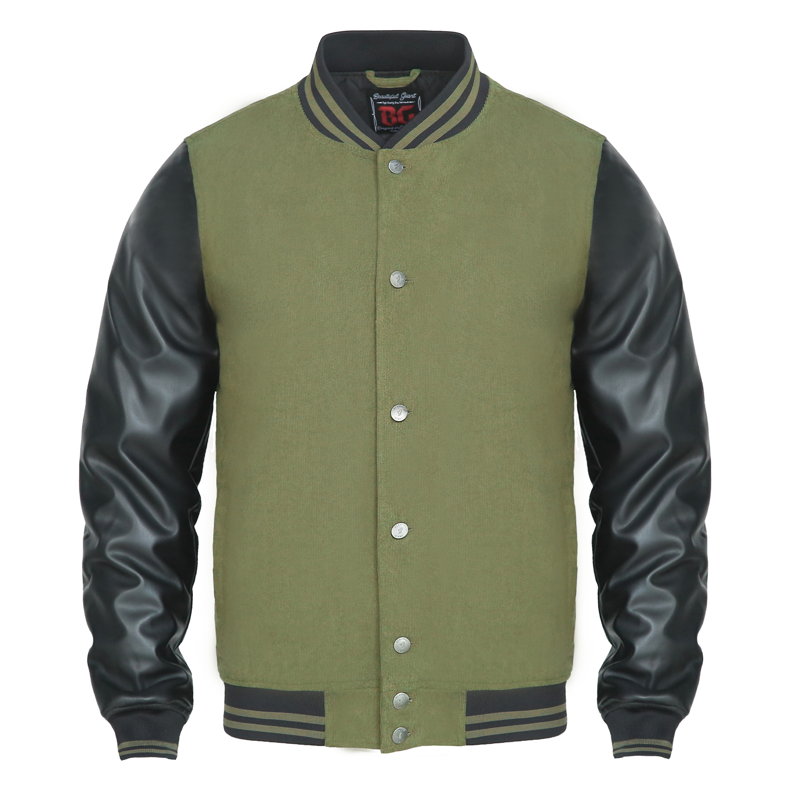 Victorious Men's Essential Melton Varsity Jacket Black/White