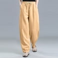 thumbnail image 3 of HomeGardon Linen Pants Women Plus Size Pants for Women,Womens Solid Color Cotton and Linen Casual Lantern Pocket Drawstring Pants,M-XXXXXL, 3 of 8