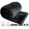 thumbnail image 4 of Extra Large Queen Blanket Thick Flannel Fleece 430 GSM for All Season Fall and Winter Spring Cozy Warm Medium Weight Thermal for Sofa Couch Bed 88 x 95 inches (Black, Oversized QUEEN (88"x95")), 4 of 9