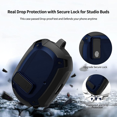 thumbnail image 2 of Pour Beats Studio Buds Étui 2021, Protection Complète Antichoc Robuste à Double Couche Armure Forte avec Mousqueton (Bleu), 2 of 5