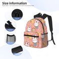 thumbnail image 5 of Haiem Rabbit So Cute Lightweight Backpack for School, Classic Basic Water Resistant Casual Daypack for Travel with Bottle Side Pockets, 5 of 8
