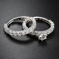 thumbnail image 3 of Naierhg 1 Pair Women Ring Full Rhinestone Inlaid Non-Fading Lightweight Symmetric Wedding Circlet for Birthday, 3 of 8