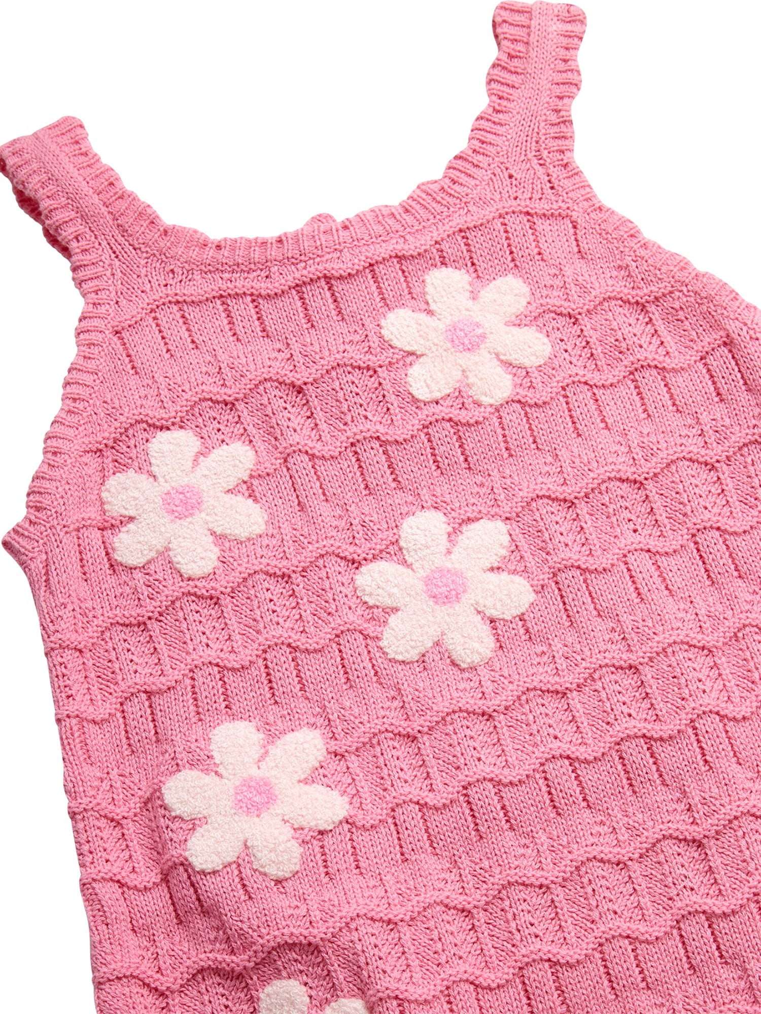 Jessica Simpson Baby and Toddler Girls' Crochet Dress with Floral Applique, Sizes 12M-5T