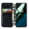 thumbnail image 3 of SaniMore Wallet Case for Oneplus 11, Vintage PU Leather Case Card Slots Cash Pocket Stand Feature Magnetic Closure Anti-drop Shockproof Full Body Protective Case For Oneplus 11, Black, 3 of 5