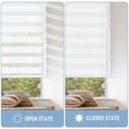 thumbnail image 6 of Keego Cordless Zebra Blinds for Windows 85% Blackout Shades Dual Layer Roller Shades for Home Bedroom Office (White Color, 62"W x 72"H, 6 of 9