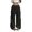 Black, variant on Womens Pants Olive Green Leopard Print Satin Fabric Drawstring Waist Wide-Leg Fit Casual Vacation Daily Errands Retro Style Trendy Pants
