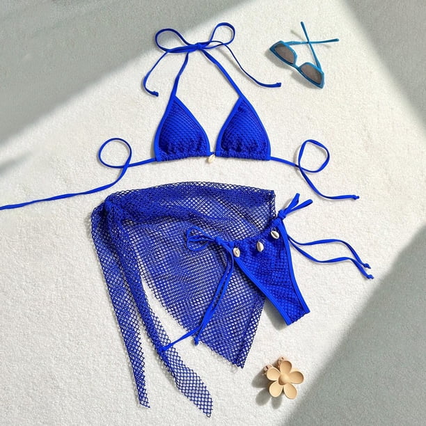 Traje de baño de 2 piezas para mujer, trajes de baño para mujer, traje de baño de moda para mujer, traje de baño bikini dividido liso y estampado para mujer
