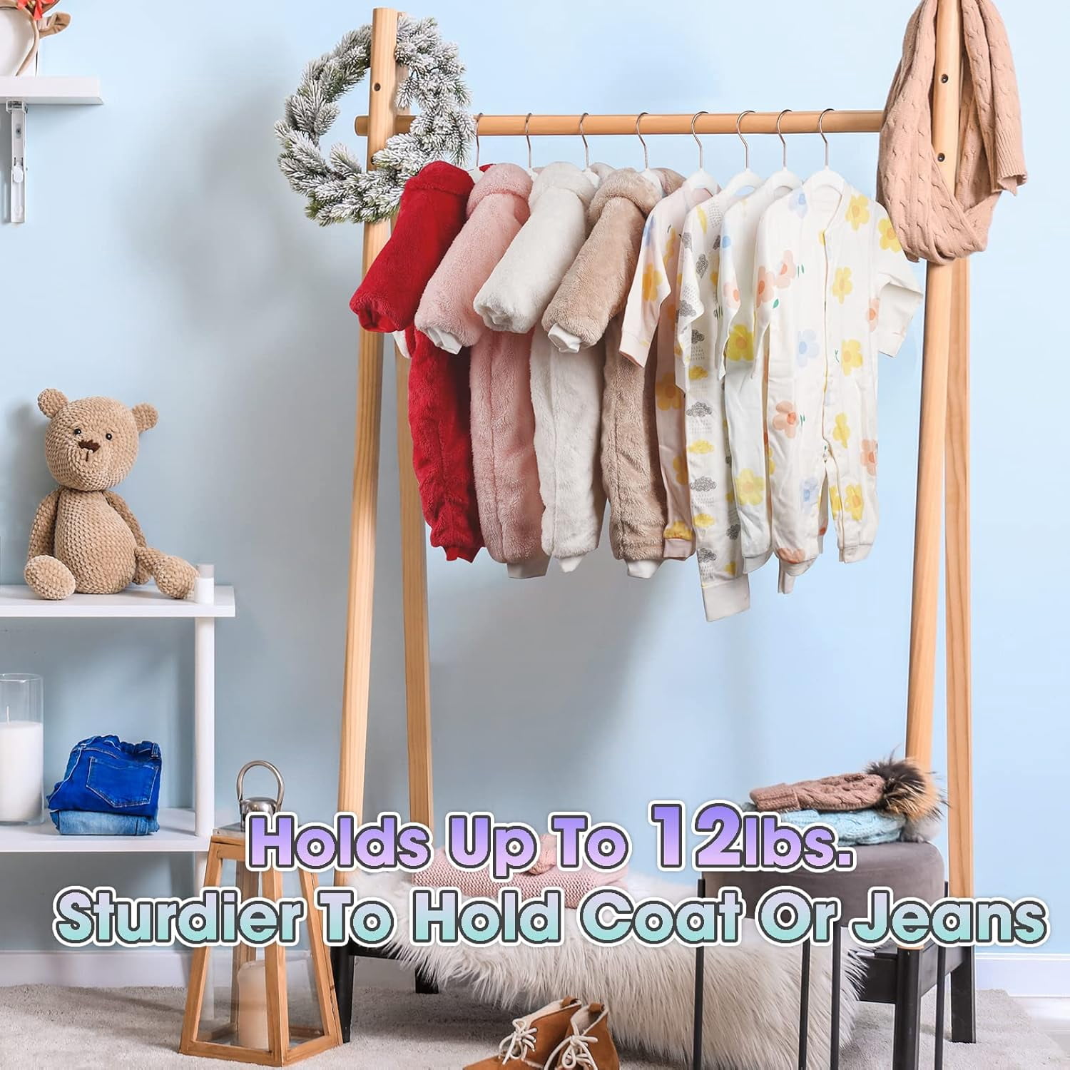 Baby Hangers Velvet 20 Pack-14 Inch, Baby Clothes Hangers Non Slip, Baby Hangers for Closet, Sturdy Infant/Toddler Hangers White Hangers