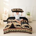thumbnail image 2 of jejeloiu Woodland Bear Twin Duvet Cover,Lodge Print Twin Bedding For Boys,Brown Black,Black Reversible,2 Pieces,1 Duvet Cover and 1 Pillowcase, 2 of 6