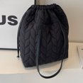 thumbnail image 3 of Bolso de mano acolchado para mujer, bolso de hombro acolchado informal, bolso suave para citas diarias (negro), 3 of 7